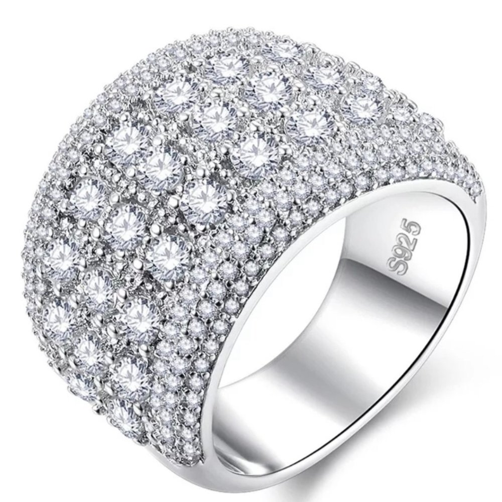High End Lab Created Diamond Ring | Classic Bridal Statement Band